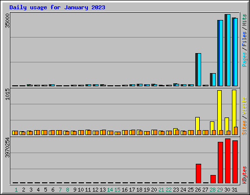 Daily usage for January 2023