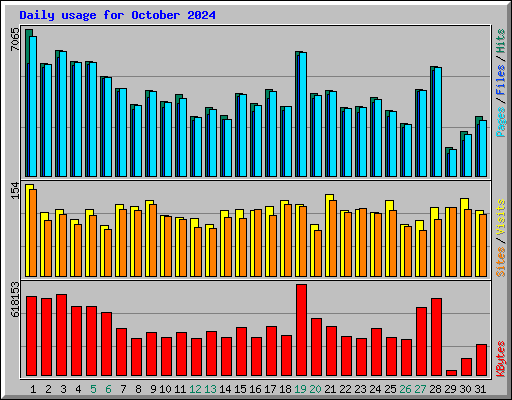 Daily usage for October 2024