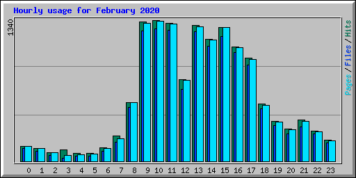 Hourly usage for February 2020