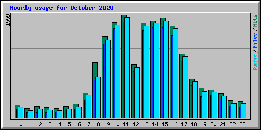 Hourly usage for October 2020