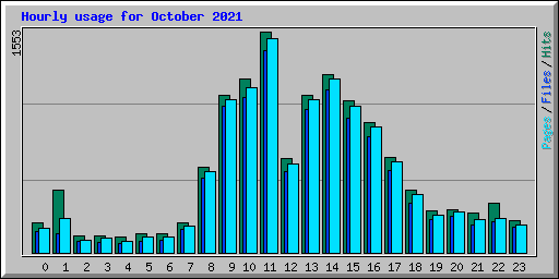 Hourly usage for October 2021