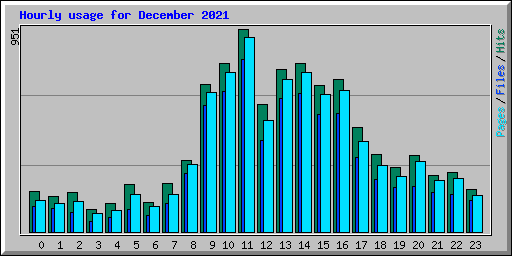 Hourly usage for December 2021