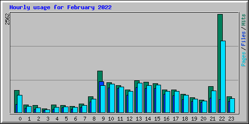Hourly usage for February 2022