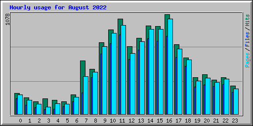 Hourly usage for August 2022