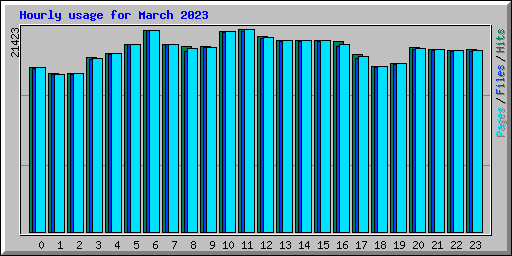 Hourly usage for March 2023