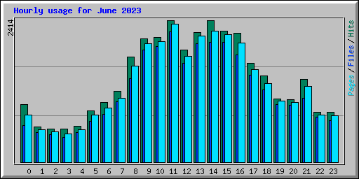 Hourly usage for June 2023
