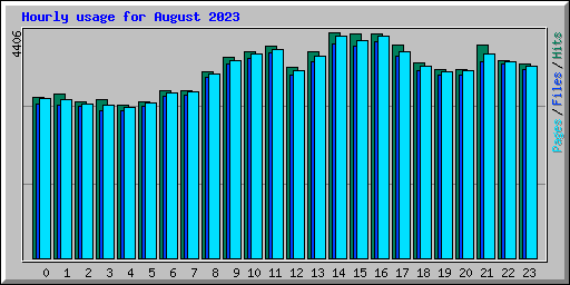 Hourly usage for August 2023