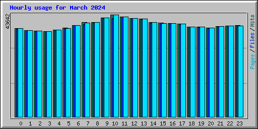 Hourly usage for March 2024