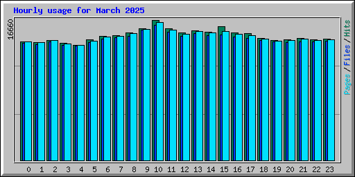 Hourly usage for March 2025