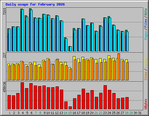 Daily usage for February 2026