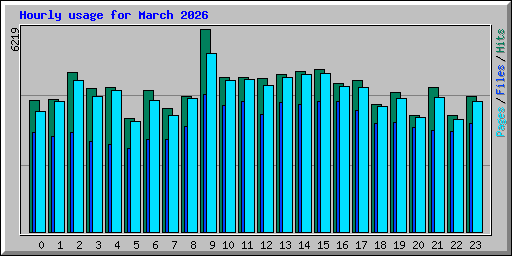 Hourly usage for March 2026